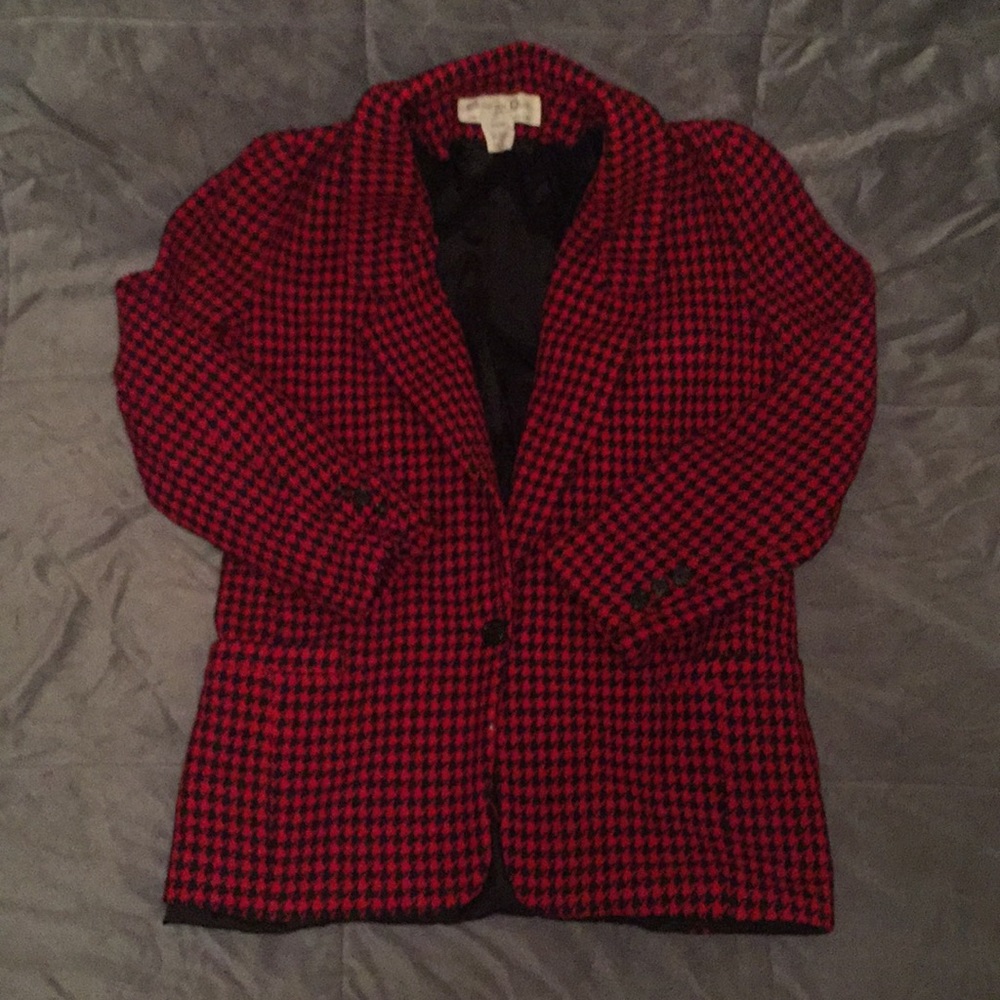 Christian Dior Houndstooth single button blazer